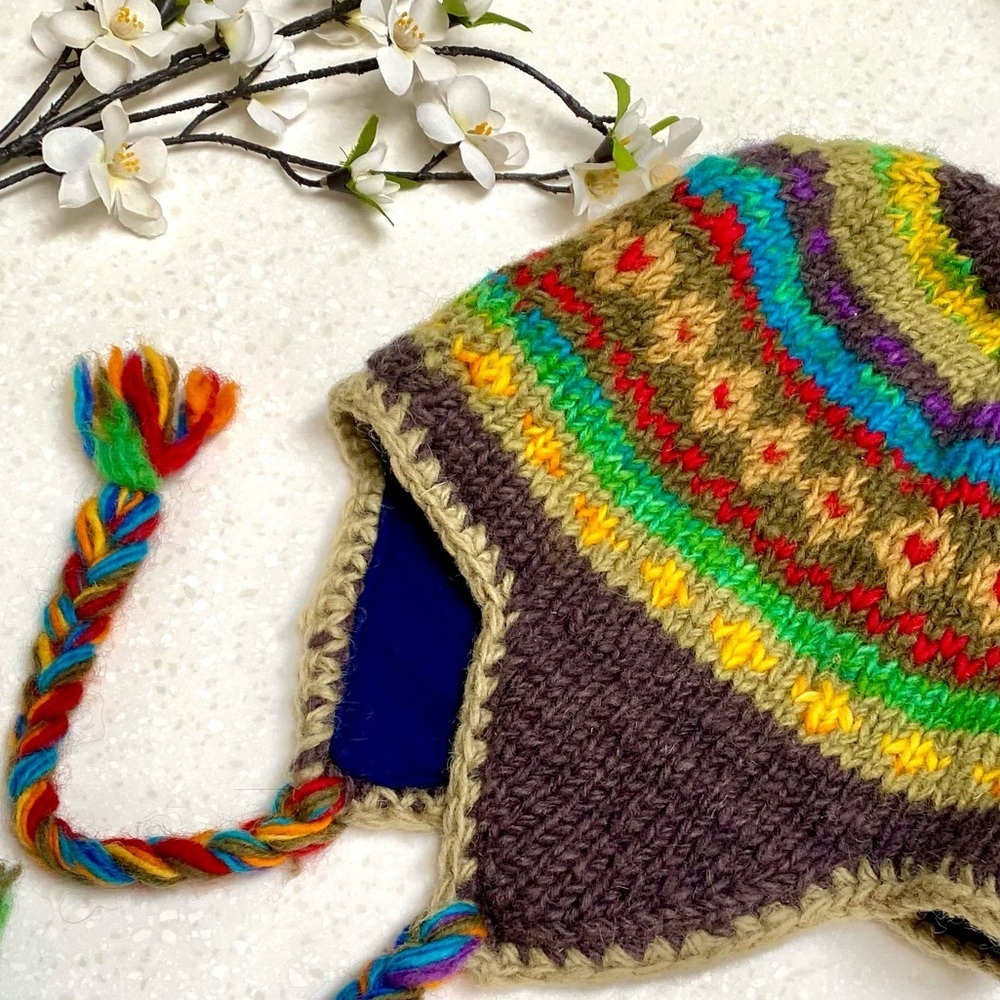 Artisan farmhouse vibe wool branded lined hat W cabin cottage